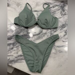 Hollister Sage Ribbed Bikini Set